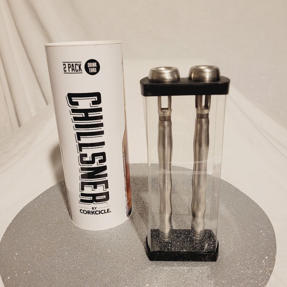 Corkcicle Chillsner Drink Through Beer Chiller Sticks Long Neck Bottles 2 Pack